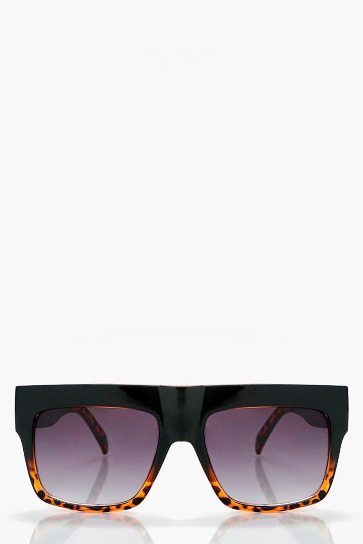 Boohoo Jane Flat Top Tortoiseshell Sunglasses Brown