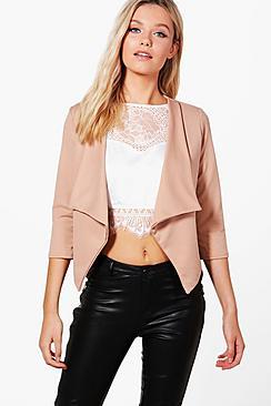 Boohoo Daisy Shawl Collar Crop Blazer