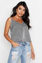 Boohoo Stripe Satin Cami