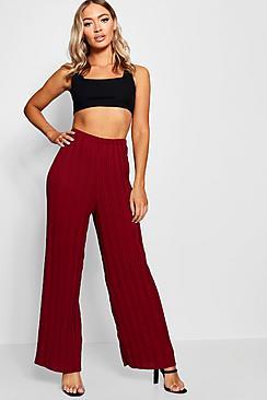 Boohoo Pleated Woven Wide Leg Trousers