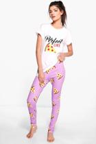 Boohoo Amelie Perfect Like Pizza Jogger And Tee Pink