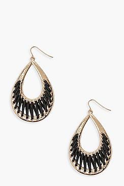 Boohoo Rope Wrap Teardrop Earrings