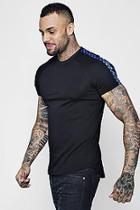 Boohoo Muscle Fit Curved Hem Check Tape T-shirt