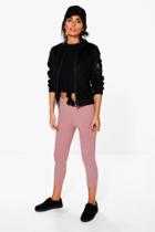Boohoo Maren Soft Knit 3/4 Leggings Rose