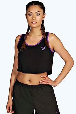 Boohoo Ellie Fit Slogan Dip Hem Crop Vest