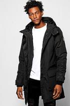 Boohoo Hooded Parka Jacket With Fishtail Hem