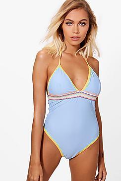 Boohoo Tenerife Boutique Crochet Stitch Swimsuit