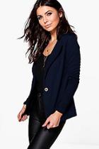 Boohoo Petite Honor Fitted Double Button Blazer