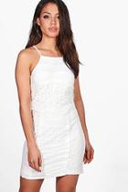 Boohoo Liz Lace Panel Mini Dress