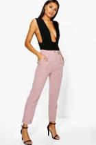 Boohoo Xia Turn Up Pocket Side Ankle Grazer Trousers Mauve
