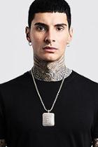 Boohoo Flat Square Jewelled Chain Necklace