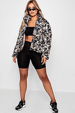 Boohoo Plus Camo Puffer Jacket