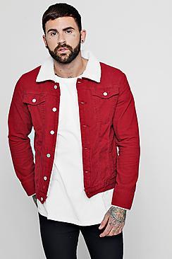 Boohoo Cord Jacket With Borg Collar