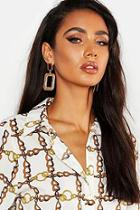 Boohoo Snake Square Textured Statement Earrings