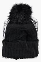 Boohoo Alice Beanie With Veil Netting