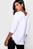Boohoo Amelia Strappy Back V Front Woven Top