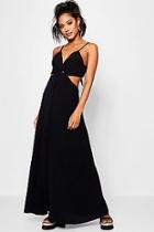 Boohoo Brooke Knot Front Tie Back Maxi Dress