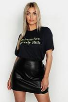 Boohoo Plus Neon Melrose Beverly Hills Slogan T-shirt