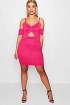 Boohoo Plus Ruched Front Bodycon Dress