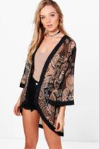Boohoo Mandy Tonal Paisley Chiffon Kimono Multi