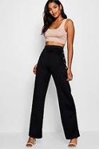 Boohoo Moch Horn Detail Wide Leg Trouser