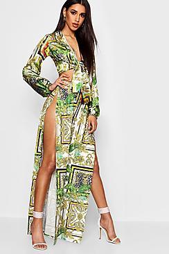 Boohoo Stefflon Don  Side Split Wide Leg Trousers
