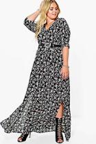 Boohoo Plus Katie Floral Cage Back Maxi Dress
