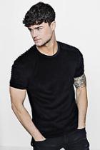 Boohoo Longline Biker T-shirt In Velvet
