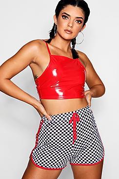 Boohoo Bec Checkerboard Runner Shorts