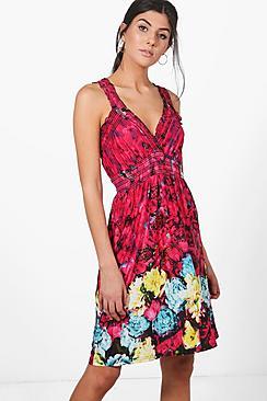 Boohoo Tia Floral Print Dress