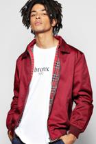 Boohoo Cotton Harrington Jacket Burgundy