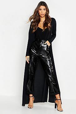 Boohoo Maxi Rib Side Split Kimono