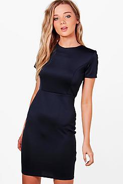 Boohoo Leah Scuba Fitted Midi Tailored Dress