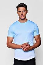 Boohoo Muscle Fit Curved Hem Dip Dye Man Signature T-shirt