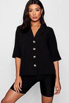 Boohoo Saskia Button Detail Revere Collar Shirt
