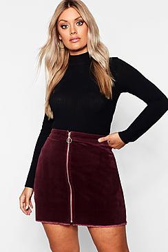 Boohoo Plus O Ring Zip Cord Mini Skirt