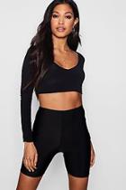 Boohoo Narrinder V Neck Slinky Crop