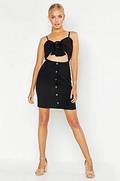 Boohoo Woven Buckle Detail Mini Dress