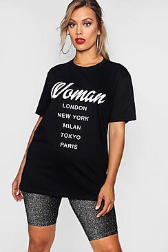 Boohoo Plus Ella Woman Oversized Tee