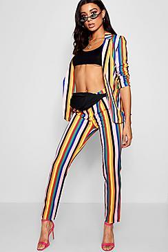 Boohoo Diana Rainbow Blazer Jacket