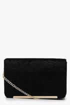 Boohoo Velvet Snake Cross Body Bag