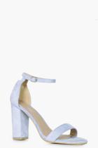 Boohoo Emily 2 Part Block Heels Blue
