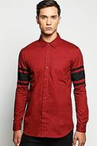 Boohoo Sleeve Striped Cotton Twill Shirt