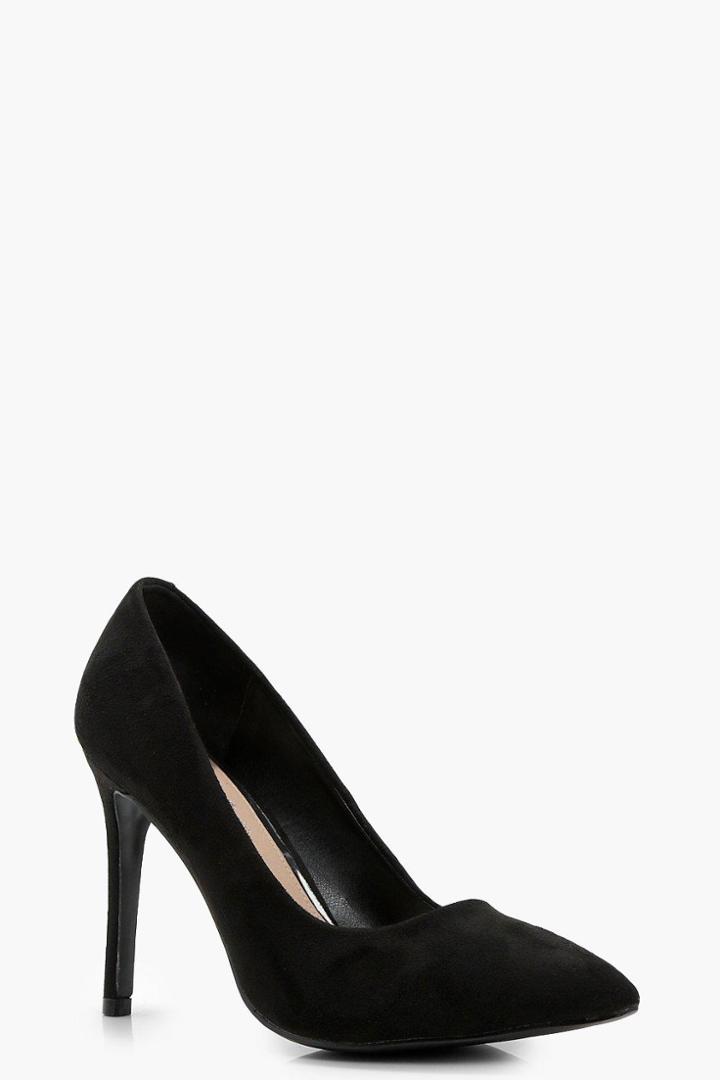 Boohoo Paige Painted Toe Court Shoe Black