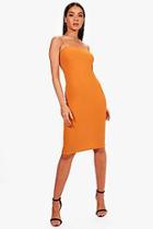 Boohoo Ida Square Neck Thigh Split Midi Dress