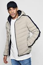 Boohoo Hooded Contrast Panel Padded Jacket