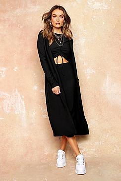 Boohoo Knit Pocket Maxi Cardigan