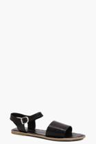 Boohoo Rosie Leather Two Part Ankle Strap Sandal Black
