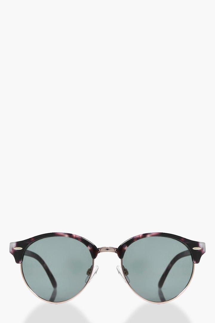 Boohoo Ella Patterned Frame Wayfarer Sunglasses Brown