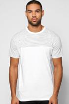 Boohoo Stripe Panel T-shirt White